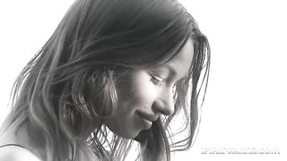 Красотка в черных чулках приглашает босса в гости и дает ему в попу